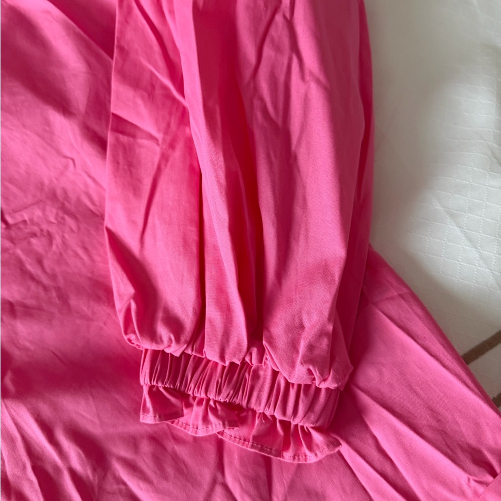 SHEIN Bright Pink Ruffle Blouse - Picture 4 of 4
